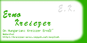 erno kreiczer business card